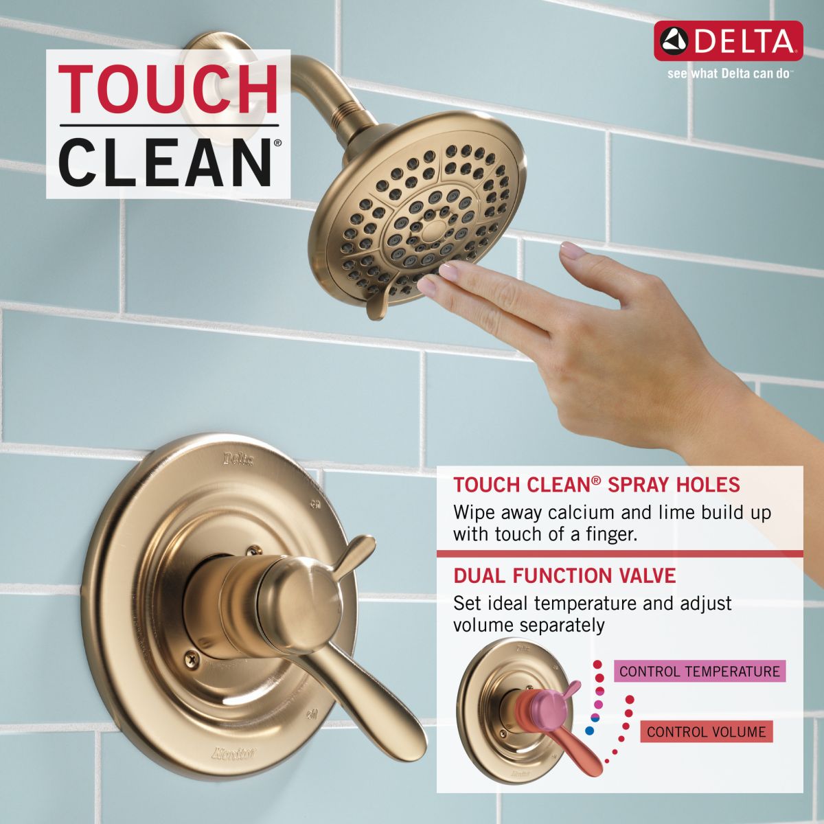 DELTA Lahara Monitor 17 Series Tub & Shower Trim — Champagne Bronze