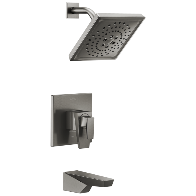 DELTA Trillian 17 Series H2Okinetic Tub Shower Trim — Lumicoat® Black Stainless