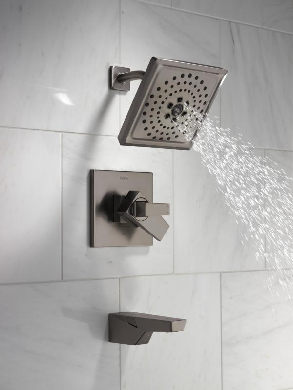 DELTA Trillian 17 Series H2Okinetic Tub Shower Trim — Lumicoat® Black Stainless