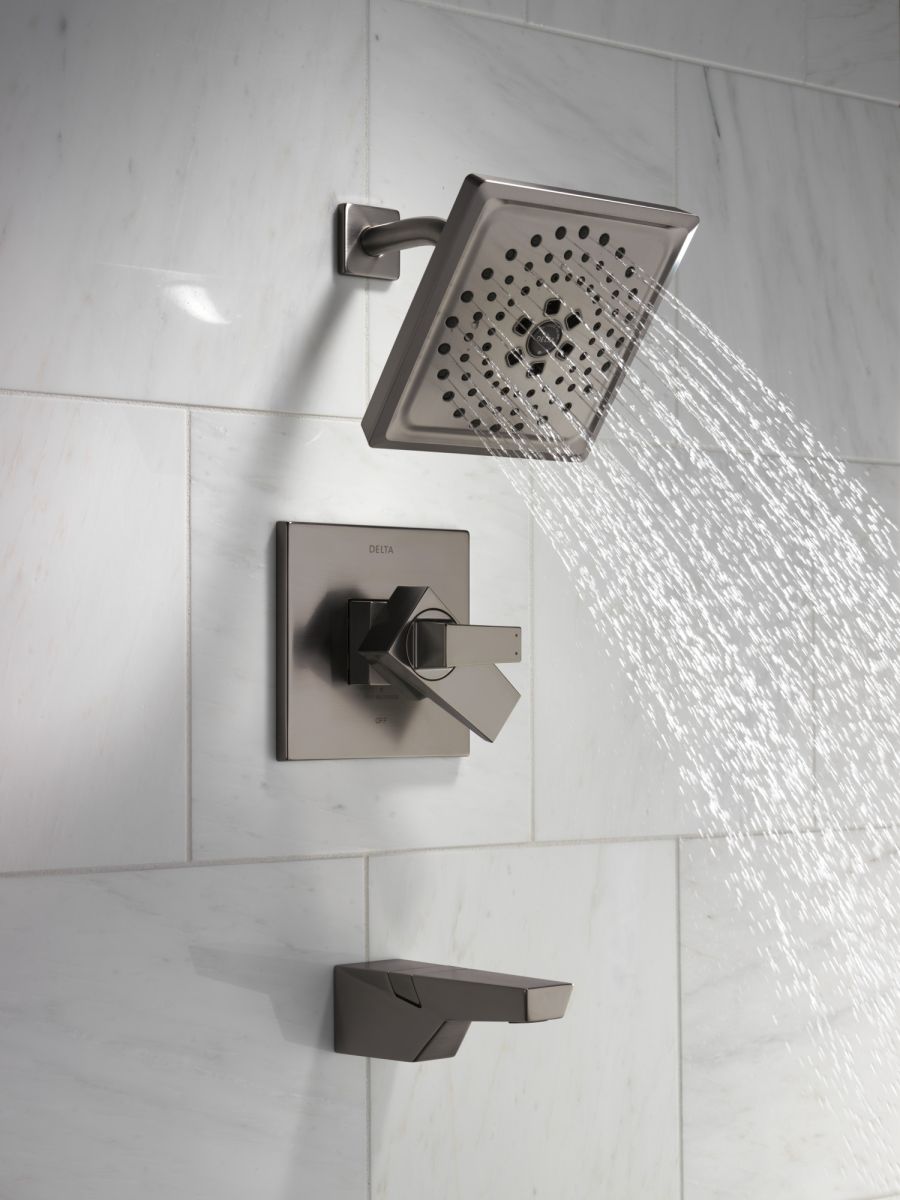 DELTA Trillian 17 Series H2Okinetic Tub Shower Trim — Lumicoat® Black Stainless