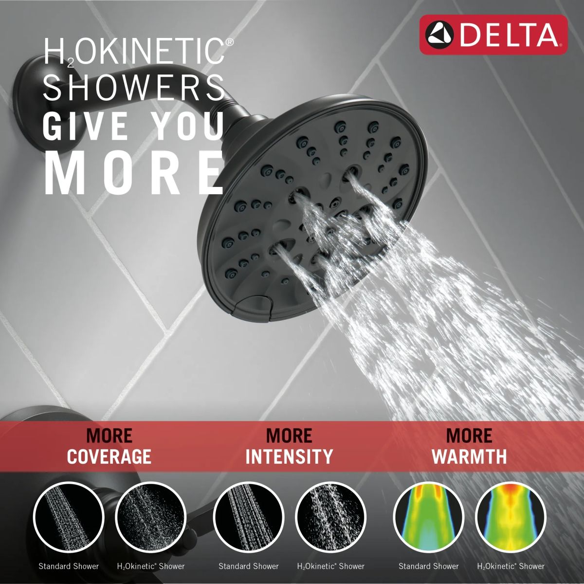 DELTA Dorval Monitor 17 Series Tub & Shower Trim — Matte Black