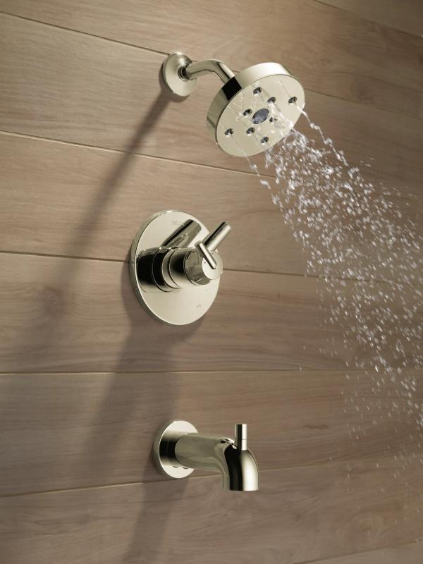 DELTA Trinsic Monitor 17 Series H2OKINETIC Tub & Shower Trim — Polished Nickel