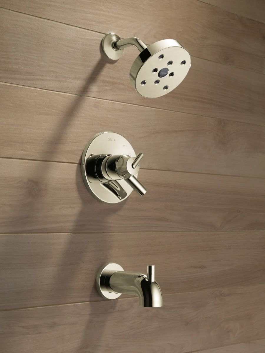 DELTA Trinsic Monitor 17 Series H2OKINETIC Tub & Shower Trim — Polished Nickel