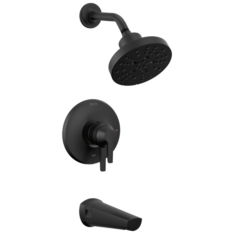 DELTA Galeon 17S Tub Shower Trim with H2OKinetic — Matte Black