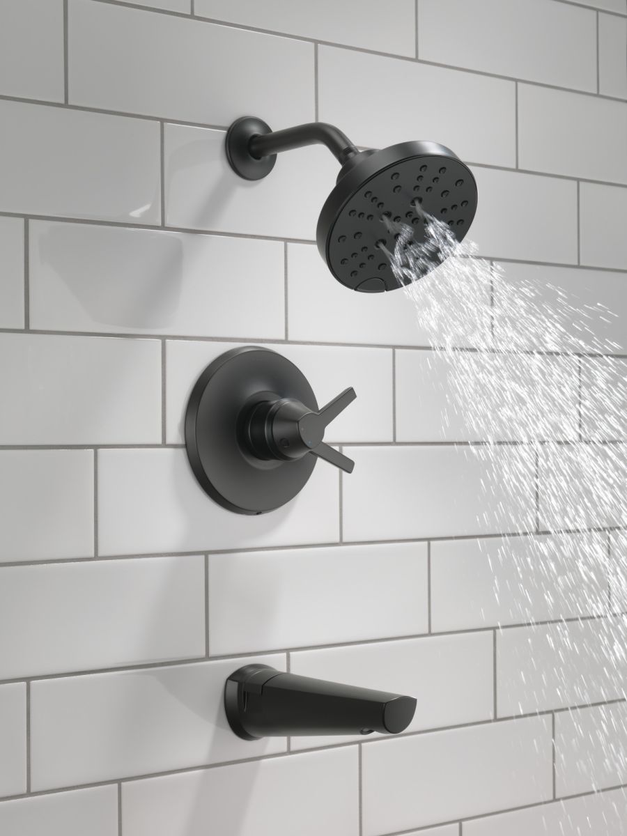 DELTA Galeon 17S Tub Shower Trim with H2OKinetic — Matte Black