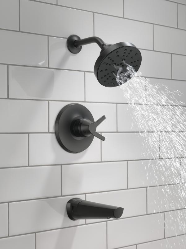 DELTA Galeon 17S Tub Shower Trim with H2OKinetic — Matte Black
