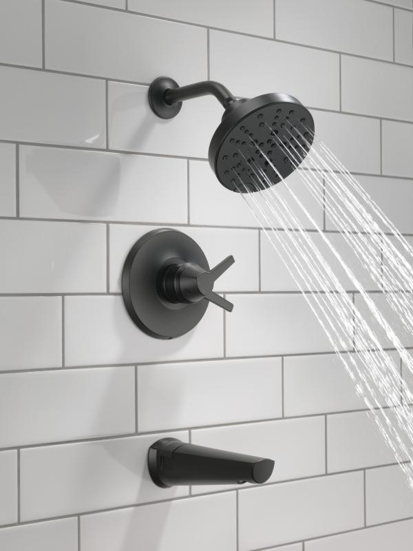 DELTA Galeon 17S Tub Shower Trim with H2OKinetic — Matte Black