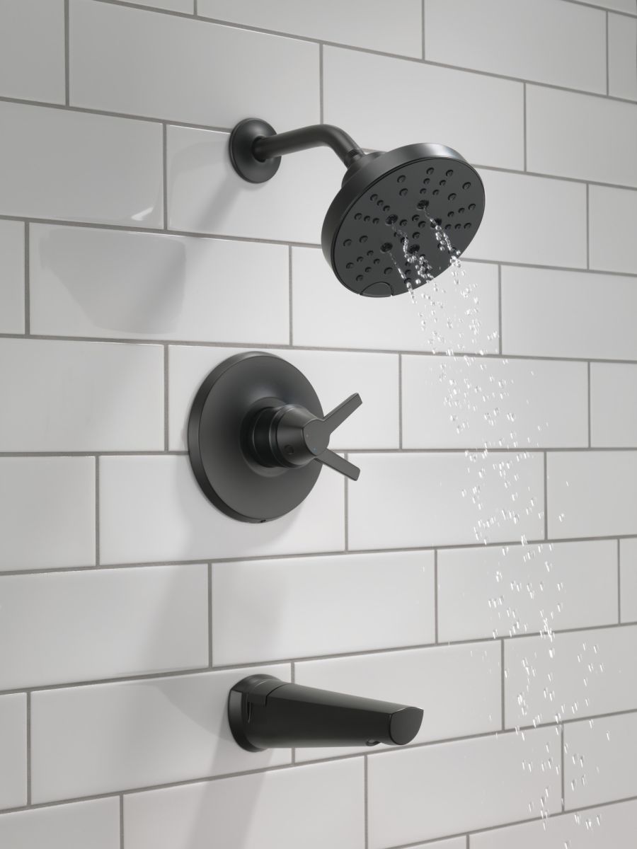 DELTA Galeon 17S Tub Shower Trim with H2OKinetic — Matte Black