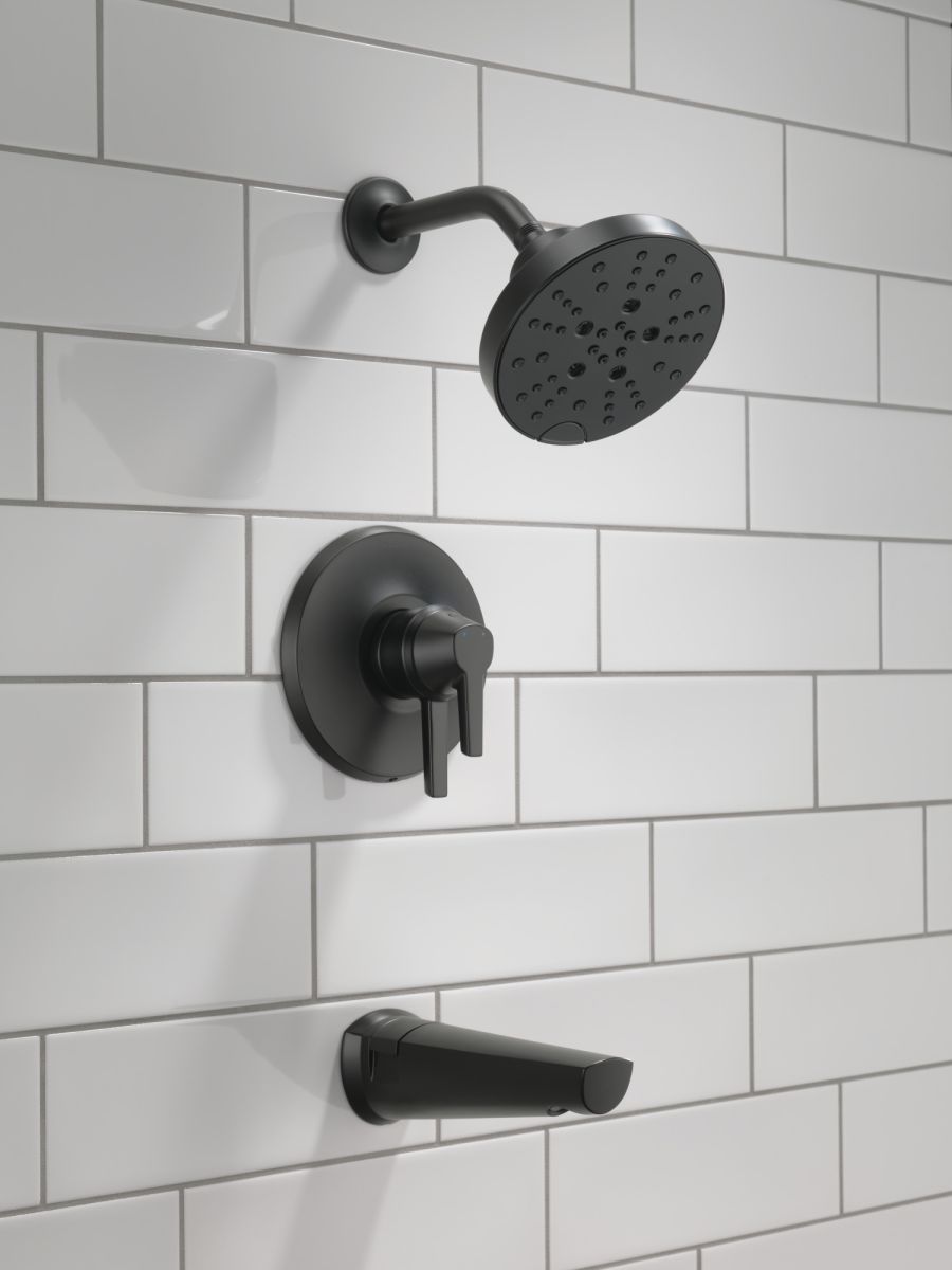 DELTA Galeon 17S Tub Shower Trim with H2OKinetic — Matte Black