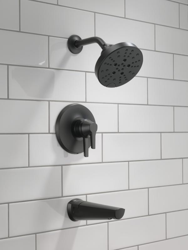 DELTA Galeon 17S Tub Shower Trim with H2OKinetic — Matte Black
