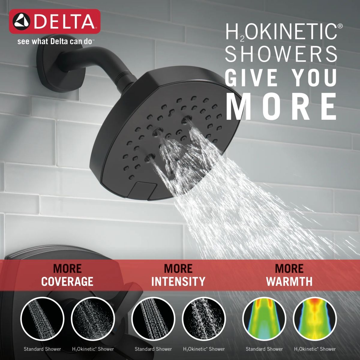DELTA Stryke 17 Series Tub and Shower Only — Matte Black
