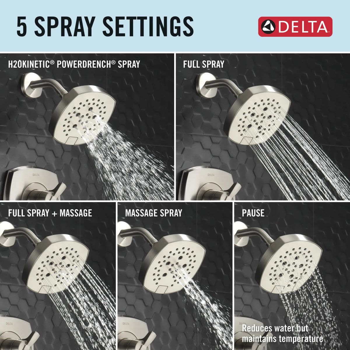 DELTA Stryke 17 Series Tub and Shower Only — Lumicoat® Stainless
