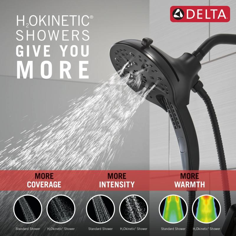 DELTA Tetra 17 Series Tub Shower Trim — Matte Black