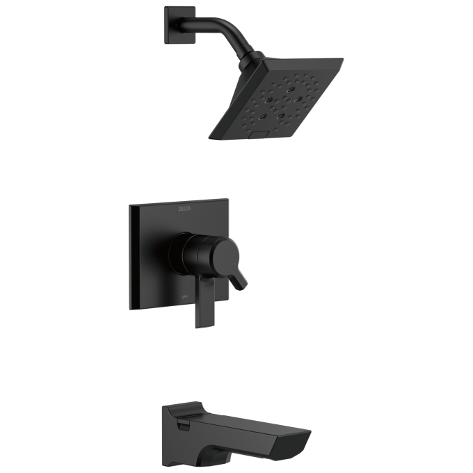 DELTA Pivotal Monitor 17 Series H2OKINETIC Tub and Shower Trim — Matte Black
