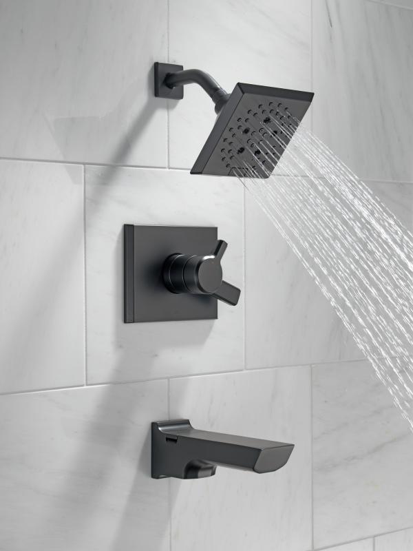 DELTA Pivotal Monitor 17 Series H2OKINETIC Tub and Shower Trim — Matte Black