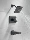 DELTA Pivotal Monitor 17 Series H2OKINETIC Tub and Shower Trim — Matte Black