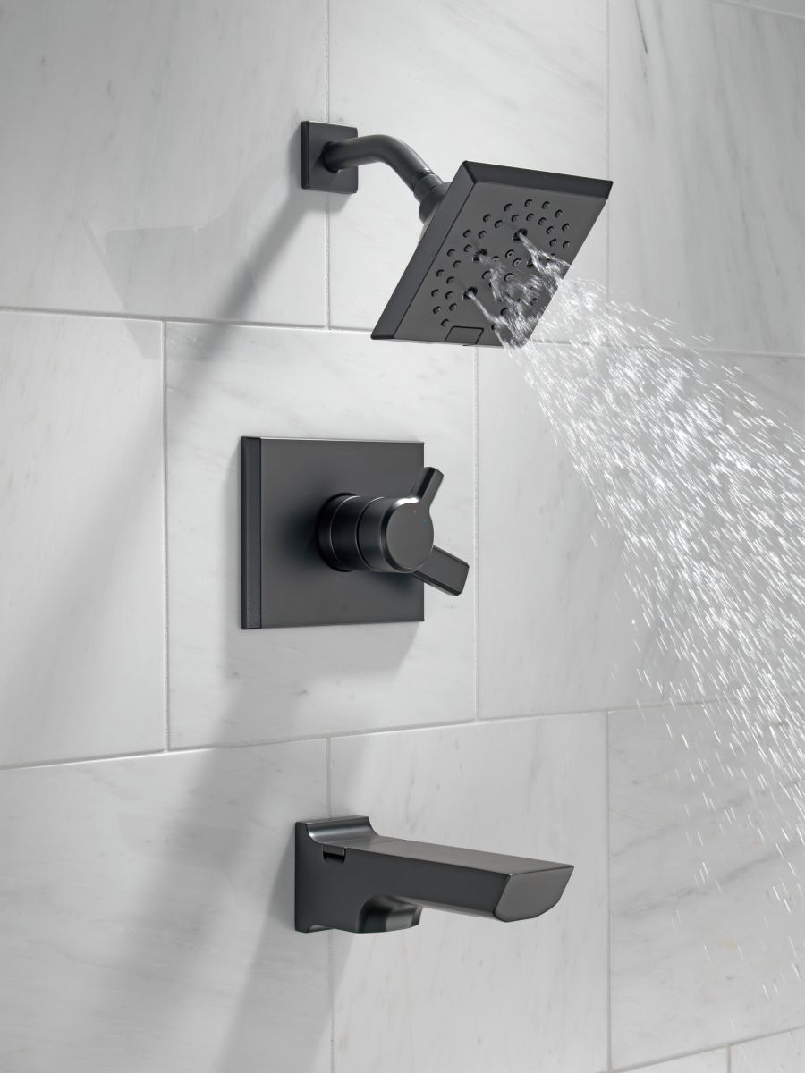 DELTA Pivotal Monitor 17 Series H2OKINETIC Tub and Shower Trim — Matte Black