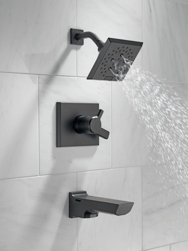 DELTA Pivotal Monitor 17 Series H2OKINETIC Tub and Shower Trim — Matte Black