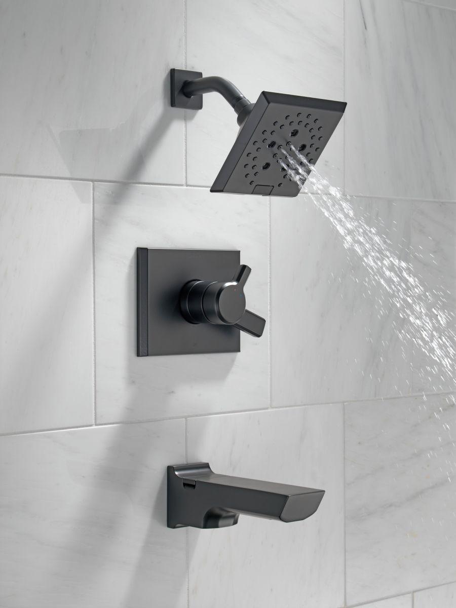DELTA Pivotal Monitor 17 Series H2OKINETIC Tub and Shower Trim — Matte Black