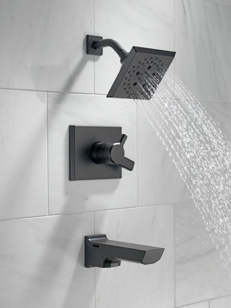 DELTA Pivotal Monitor 17 Series H2OKINETIC Tub and Shower Trim — Matte Black