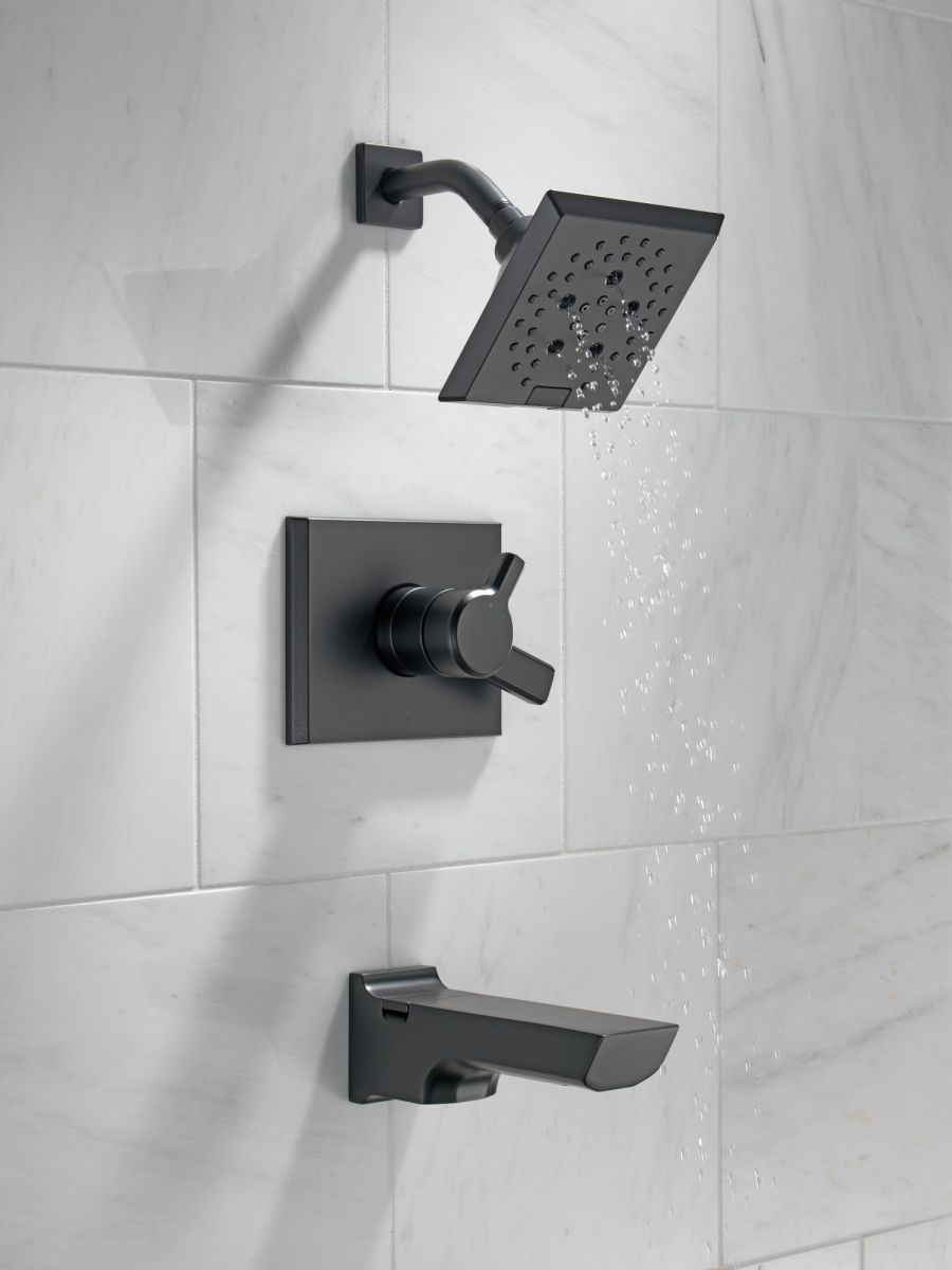 DELTA Pivotal Monitor 17 Series H2OKINETIC Tub and Shower Trim — Matte Black