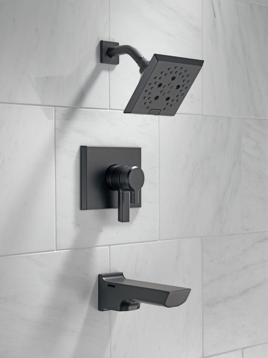 DELTA Pivotal Monitor 17 Series H2OKINETIC Tub and Shower Trim — Matte Black