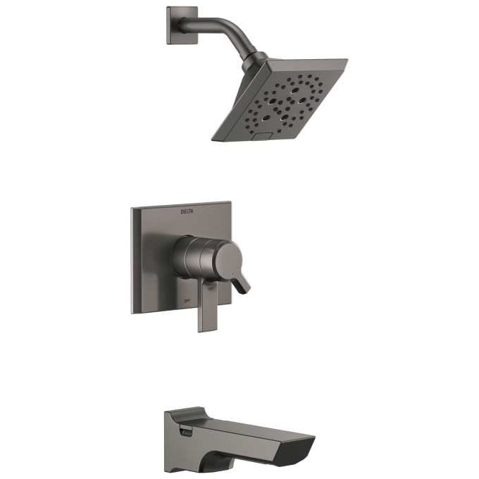 DELTA Pivotal Monitor 17 Series H2OKINETIC Tub and Shower Trim — Lumicoat® Black Stainless