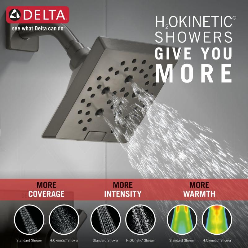 DELTA Pivotal Monitor 17 Series H2OKINETIC Tub and Shower Trim — Lumicoat® Black Stainless