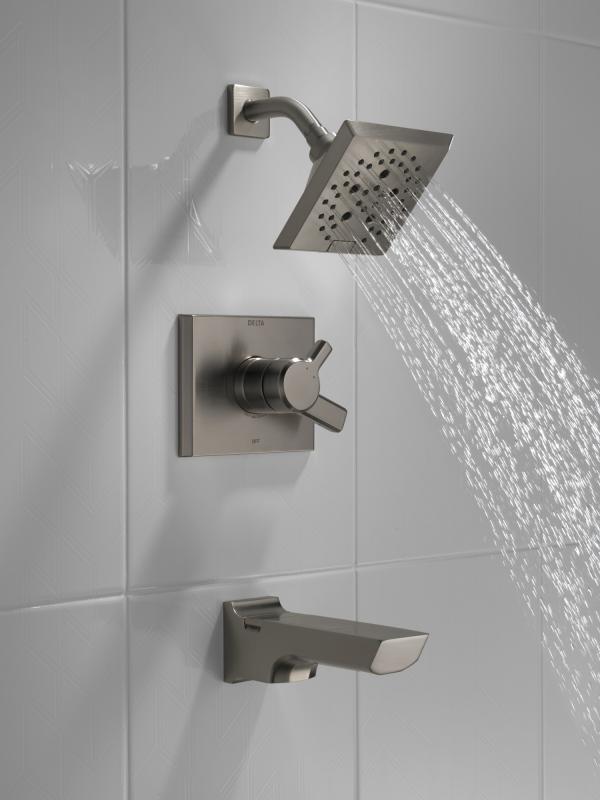 DELTA Pivotal Monitor 17 Series H2OKINETIC Tub and Shower Trim — Lumicoat® Black Stainless