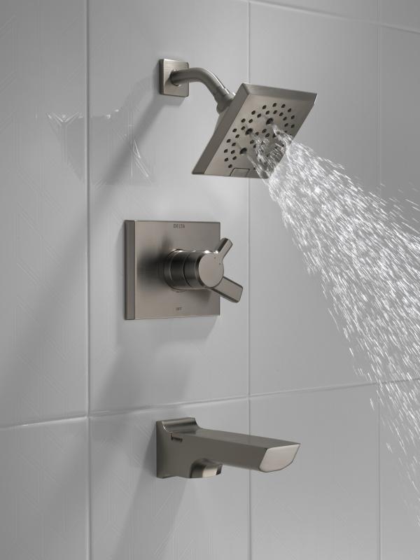 DELTA Pivotal Monitor 17 Series H2OKINETIC Tub and Shower Trim — Lumicoat® Black Stainless