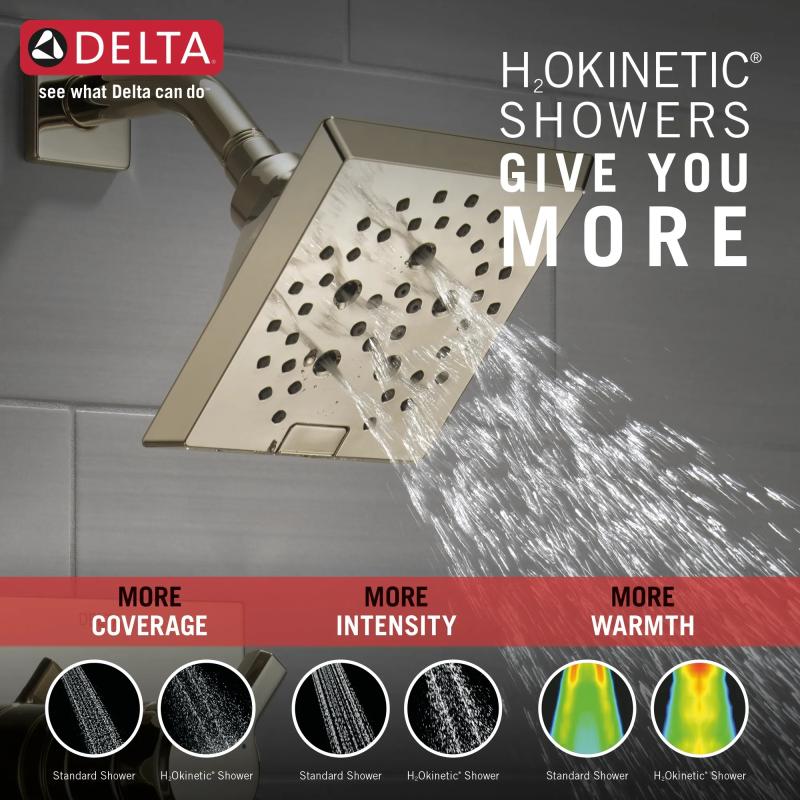 DELTA Pivotal Monitor 17 Series H2OKINETIC Tub and Shower Trim — Lumicoat® Polished Nickel