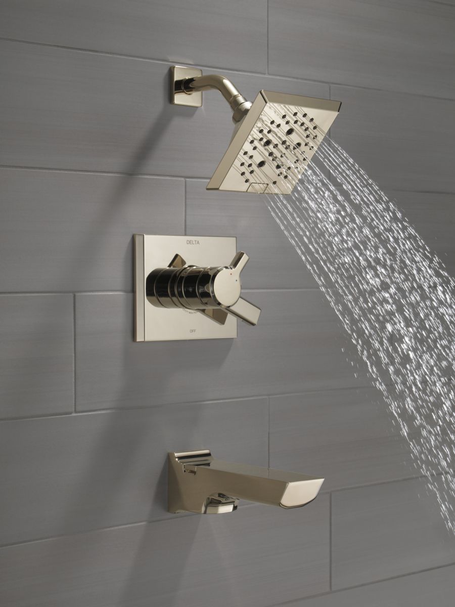 DELTA Pivotal Monitor 17 Series H2OKINETIC Tub and Shower Trim — Lumicoat® Polished Nickel