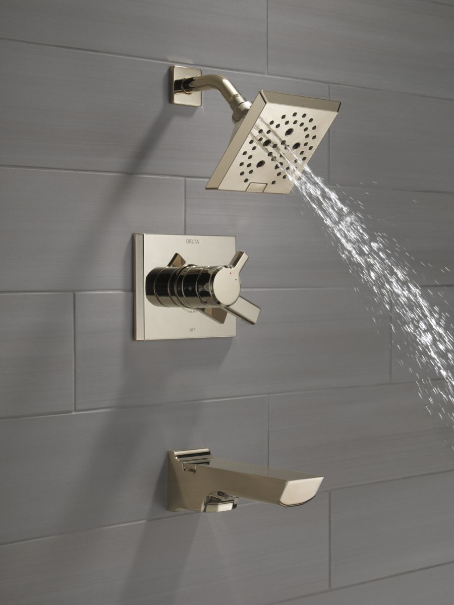 DELTA Pivotal Monitor 17 Series H2OKINETIC Tub and Shower Trim — Lumicoat® Polished Nickel
