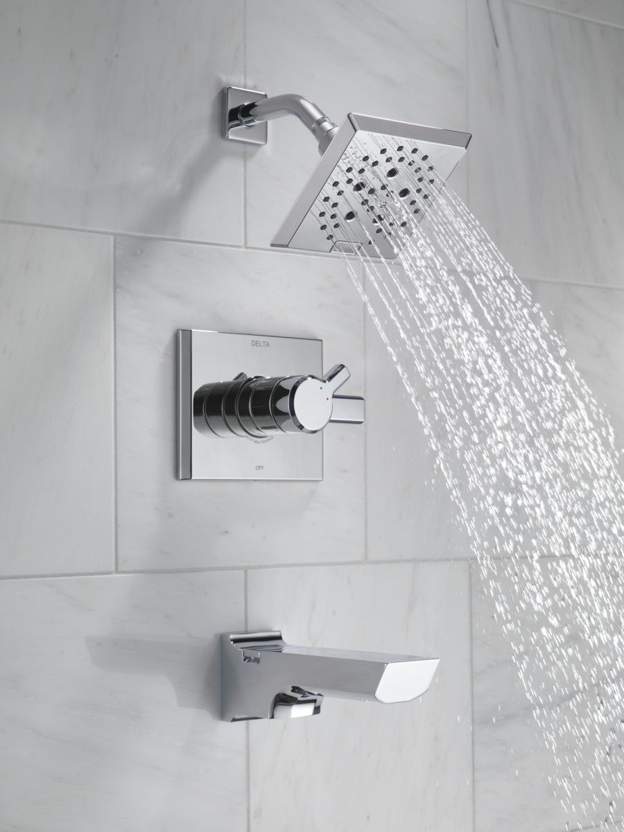 DELTA Pivotal Monitor 17 Series H2OKINETIC Tub and Shower Trim — Lumicoat® Chrome