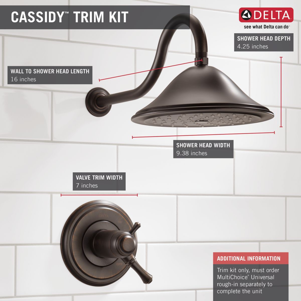 DELTA Cassidy TempAssure 17T Series Shower Trim — Venetian Bronze