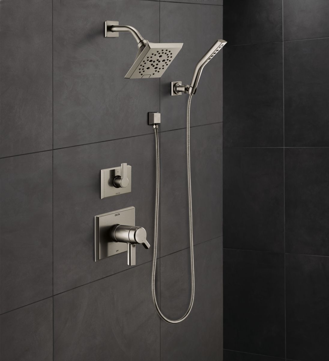 DELTA Universal Showering Components Square Wall Elbow for Hand Shower — Stainless