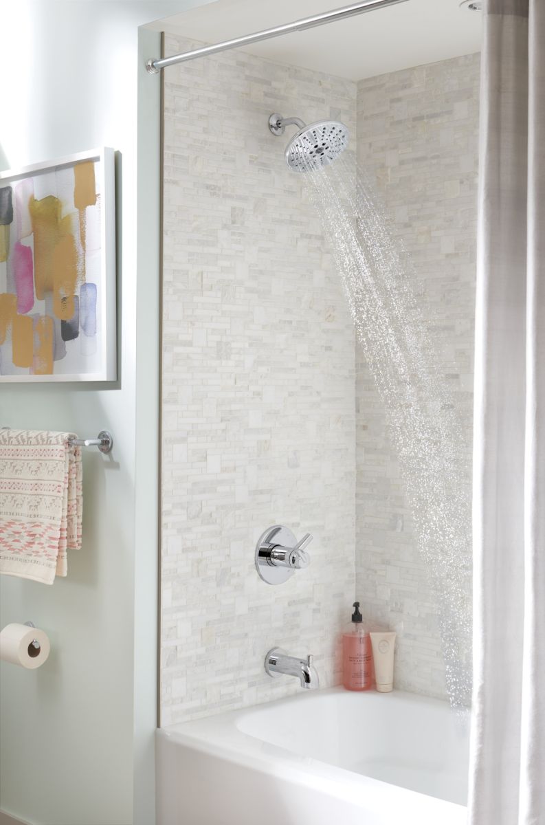 DELTA Trinsic TempAssure 17T Series H2OKINETIC Tub & Shower Trim — Chrome