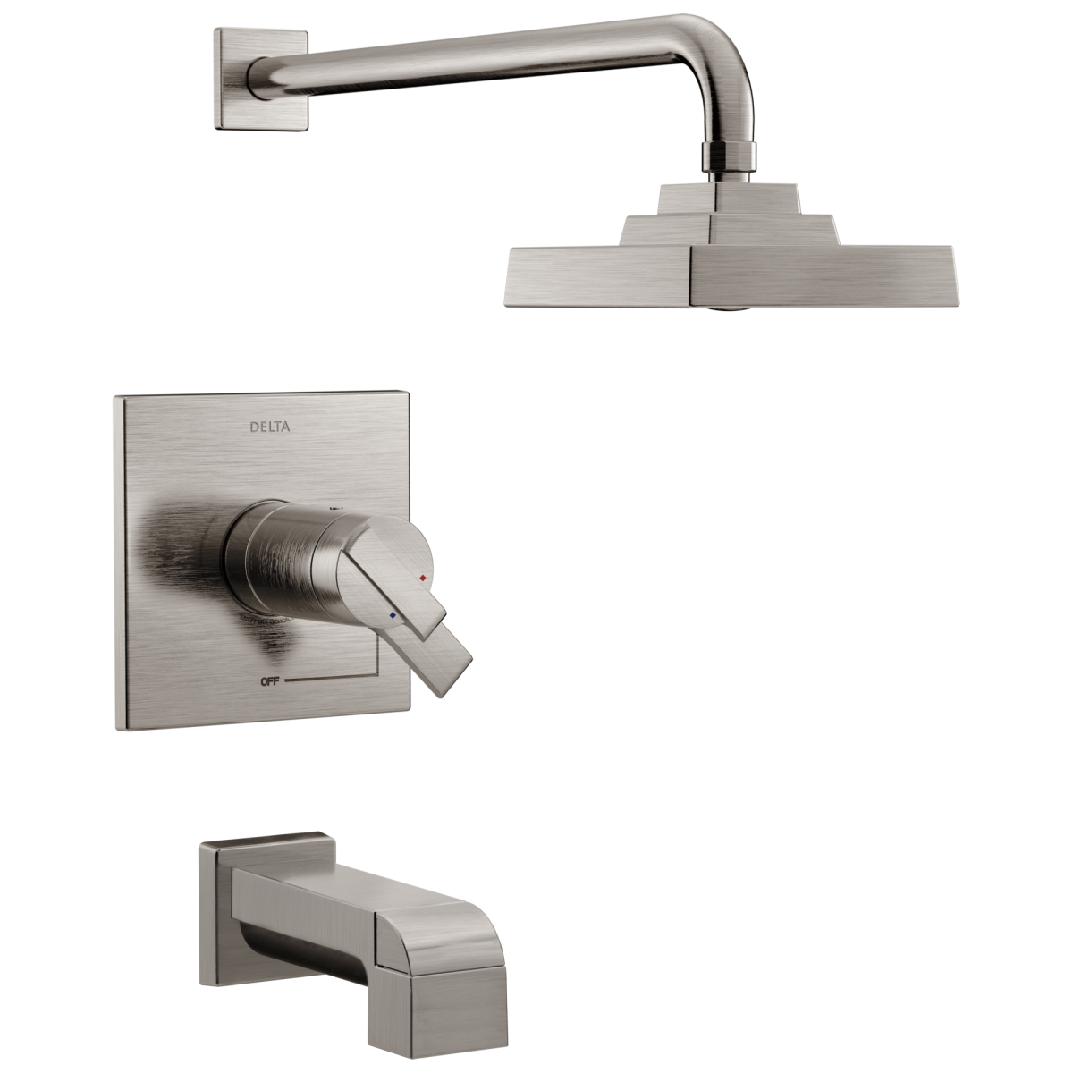 DELTA Ara TempAssure 17T Series H2Okinetic Tub & Shower Trim — Stainless
