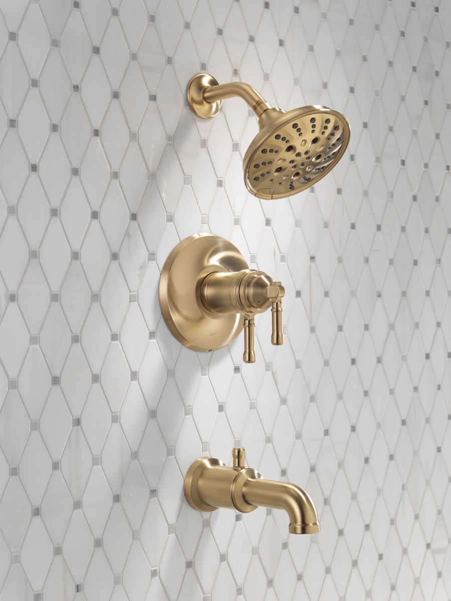DELTA Broderick 17T Series Tub Shower Trim — Lumicoat® Champagne Bronze