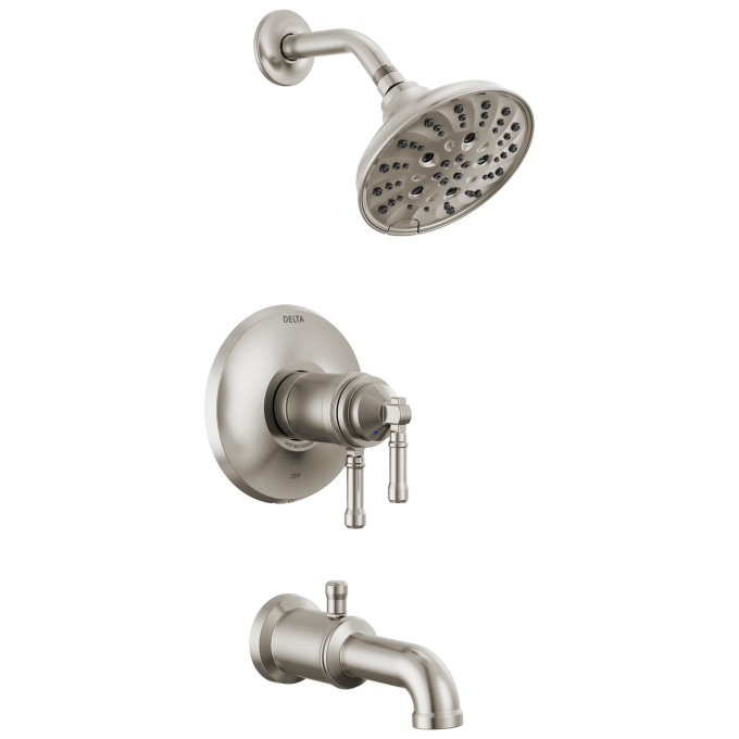 DELTA Broderick 17T Series Tub Shower Trim — Lumicoat® Stainless