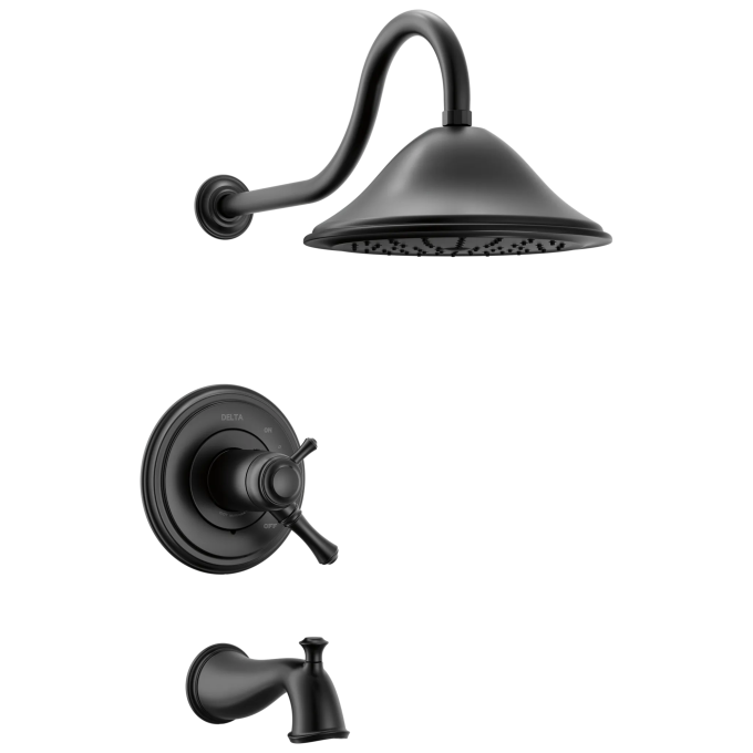 DELTA Cassidy 17 Series Thermostatic Tub Shower Trim — Matte Black