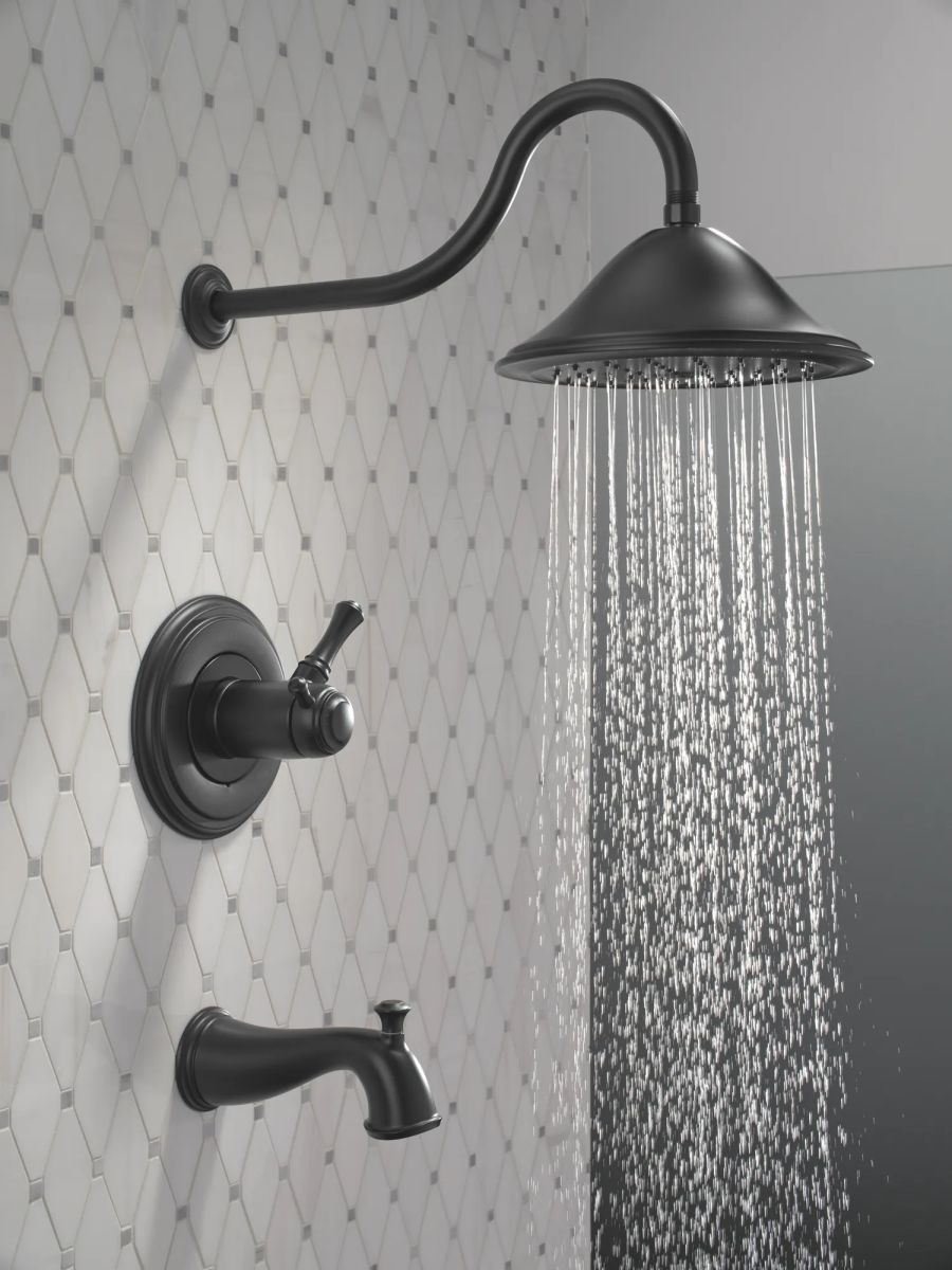 DELTA Cassidy 17 Series Thermostatic Tub Shower Trim — Matte Black
