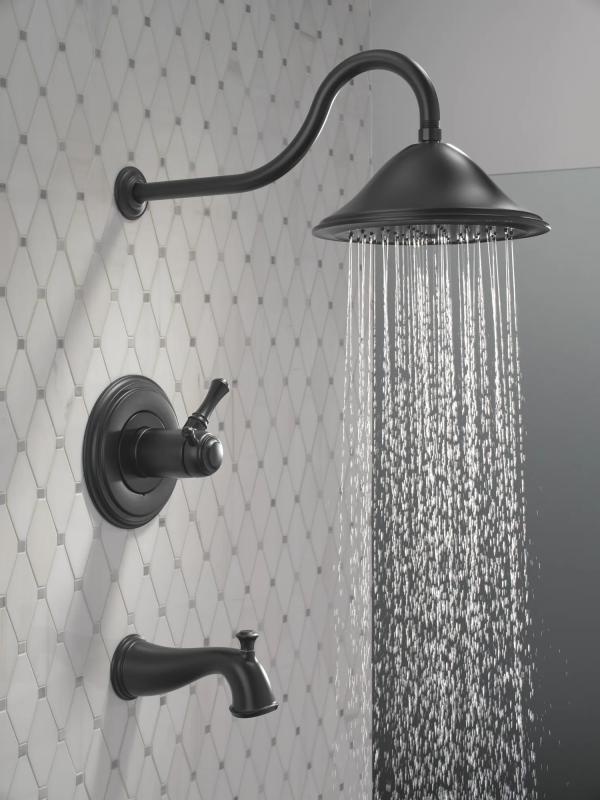 DELTA Cassidy 17 Series Thermostatic Tub Shower Trim — Matte Black