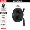 DELTA Kayra Two-Handle Monitor 14 Series Valve Trim with 3-Setting Integrated Diverter — Matte Black