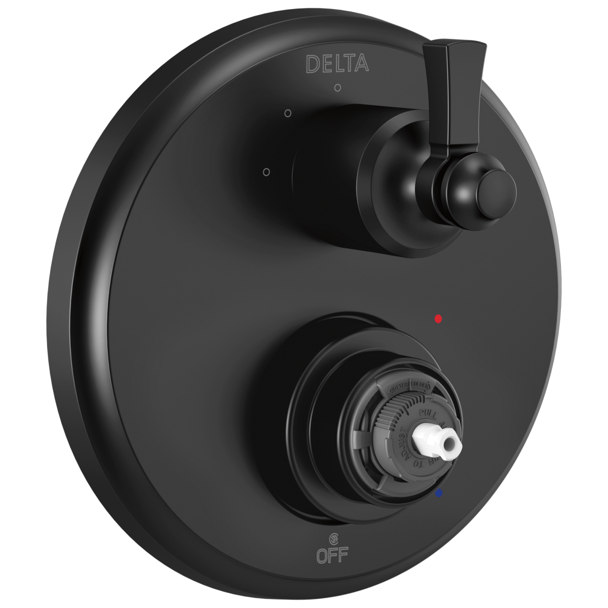 DELTA Dorval Traditional 2-Handle Monitor 14 Series Valve Trim with 3 Setting Diverter — Matte Black