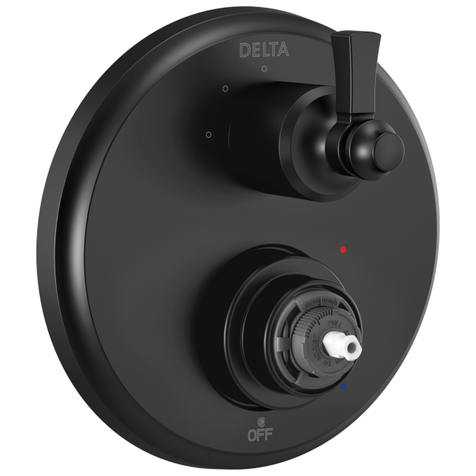 DELTA Dorval Traditional 2-Handle Monitor 14 Series Valve Trim with 3 Setting Diverter — Matte Black