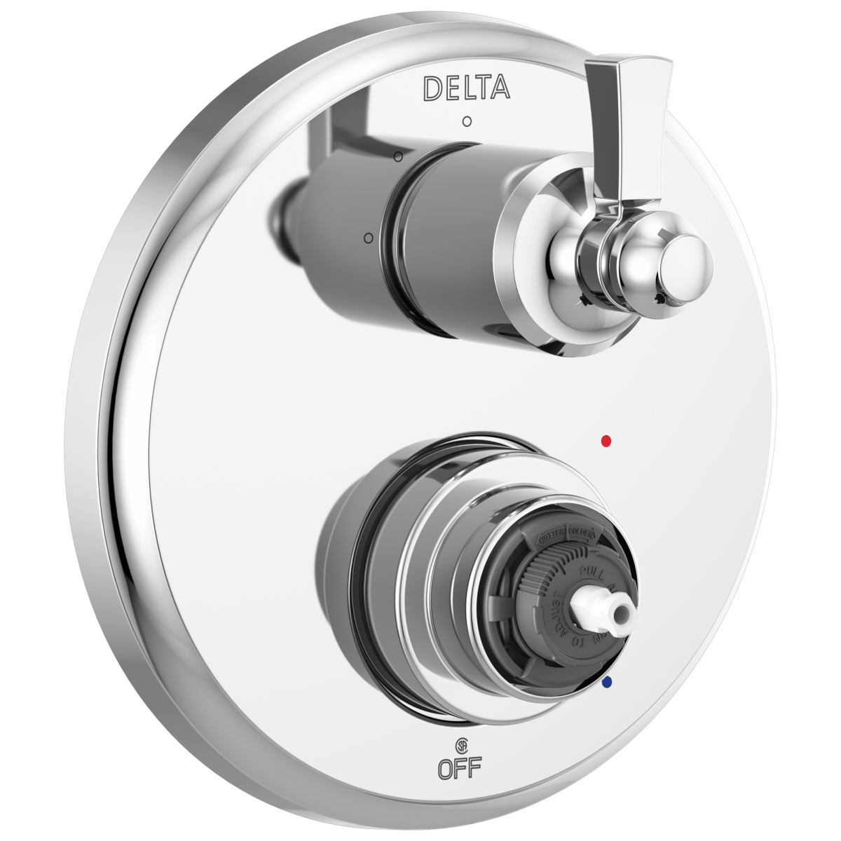 DELTA Dorval Traditional 2-Handle Monitor 14 Series Valve Trim with 3 Setting Diverter — Chrome