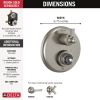 DELTA Dorval Traditional 2-Handle Monitor 14 Series Valve Trim with 3 Setting Diverter — Stainless