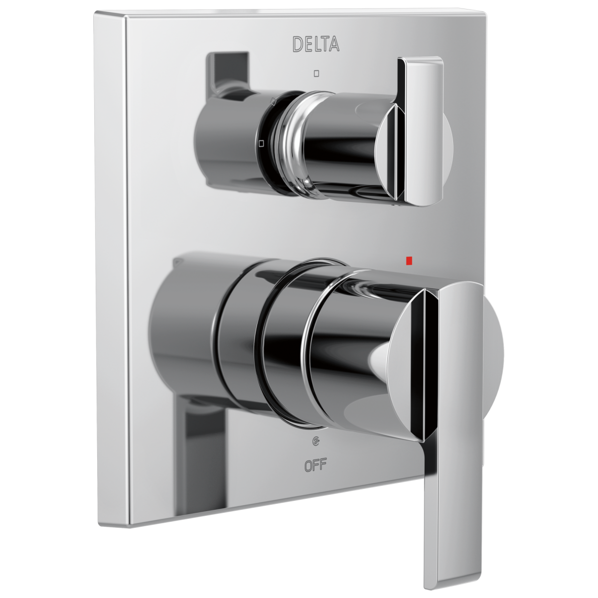DELTA Ara Angular Modern Monitor 14 Series Valve Trim with 3-Setting Integrated Diverter — Chrome