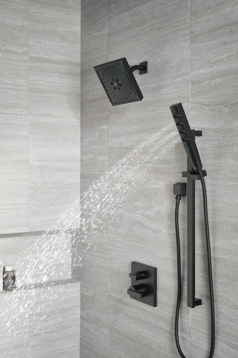 DELTA Universal Showering Components H2OKINETIC Hand Shower 1.75 GPM w/Slide Bar 4S — Matte Black